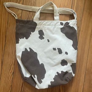 Baggu cow print canvas duck tote bag